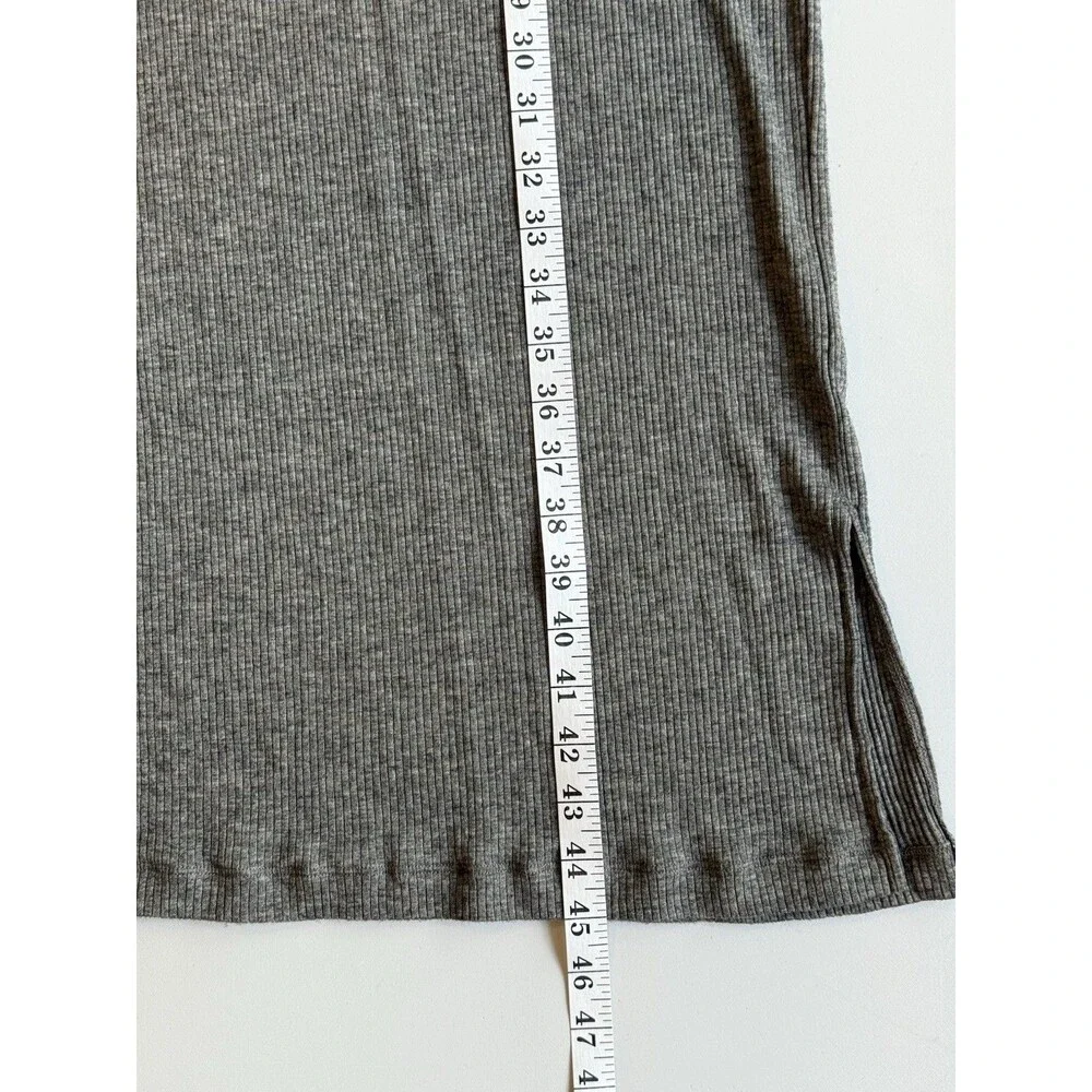 Madewell Ribbed Midi Dress Medium Heathered Gray Laine Wool Blend